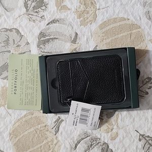 Perry Ellis Mens Pebble Leather phone card holder